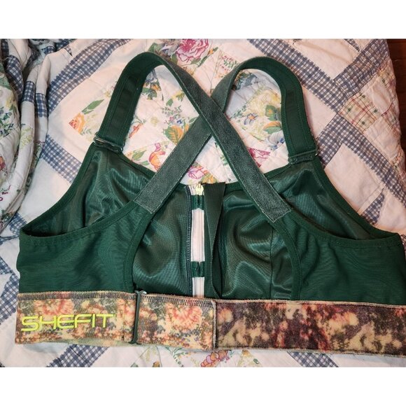 SHEFIT Adjustable Green Sports Bra Small/Medium - Picture 2 of 6